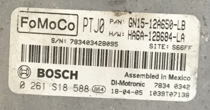 0261S18588, 0 261 S18 588, GN1512A650LB, GN15-12A650-LB, HA6A12B684LA, HA6A-12B684-LA, PTJ0, FoMoCo