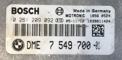 BMW Bosch Engine ECU, BMW 650i, 0261209092, 0 261 209 092, DME7549700, DME 7 549 700