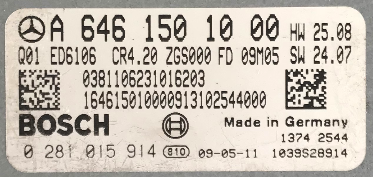 Mercedes, 0281015914, 0 281 015 914, A6461501000, A 646 150 10 00, CR4.20