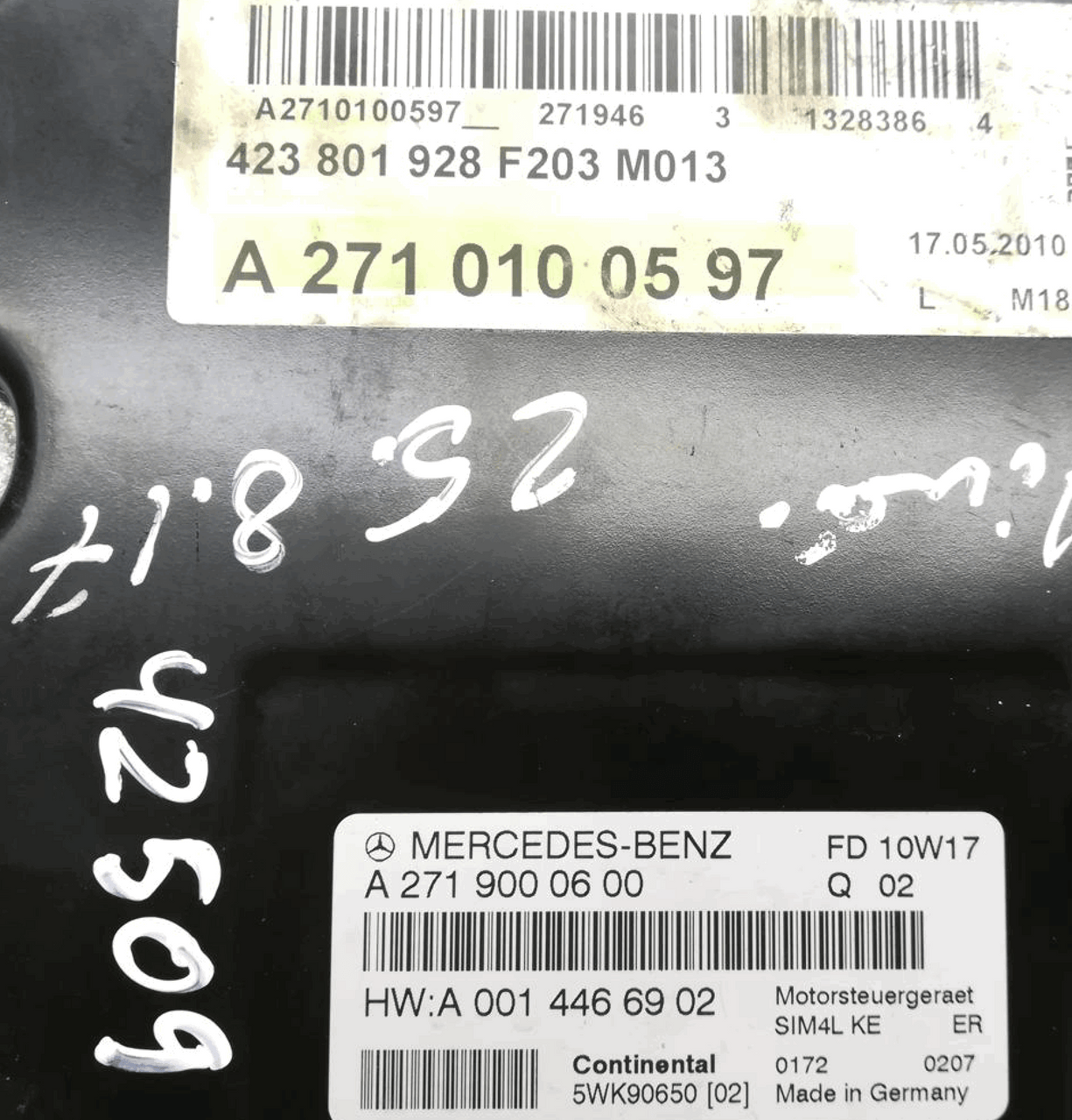 Siemens Engine ECU, Mercedes-Benz CLC 1.8, A2719000600, A 271 900 06 00, A2710100597, A 271 010 05 97, HWA0014466902 , SIM4L KE
