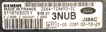 Siemens Engine ECU , S118763003F, 2S6A-12A650-ZC, 3NUB, SIM 21