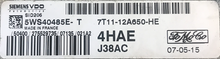 Ford Transit Connect 1.8 TDCi, 5WS40485E-T, 7T1112A650HE, 7T11-12A650-HE, 4HAE, SID206