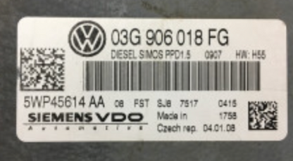 VW Passat 2.0 TDI, 03G906018FG, 03G 906 018 FG, 5WP45614AA, PPD1.5