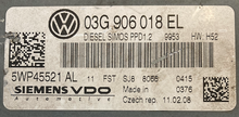 Siemens VDO Engine ECU, VW / SKODA, 5WP45521AL, 5WP45521 AL, 03G906018EL, 03G 906 018 EL, PPD1.2