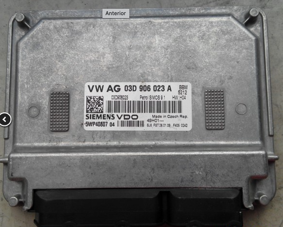 Skoda Fabia 1.6, Engine ECU, Siemens, Simos 9.1, 03D906023A, 03D 906 023 A, 5WP40807 04