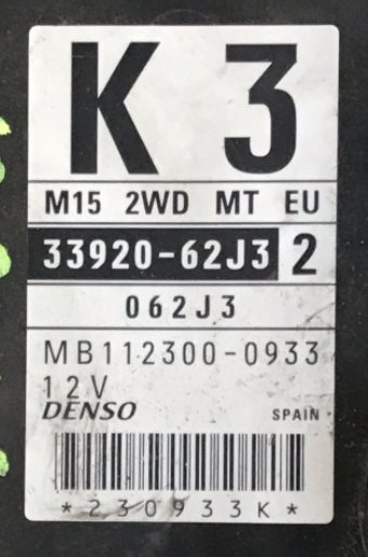 Suzuki Swift 1.5L, 33920-62J32, 33920-62J3 2, MB112300-0933, 12V, K3