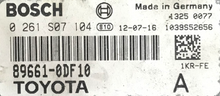 Toyota, 0261S07104, 0 261 S07 104, 896610DF10, 89661-0DF10, ME 7.9.52