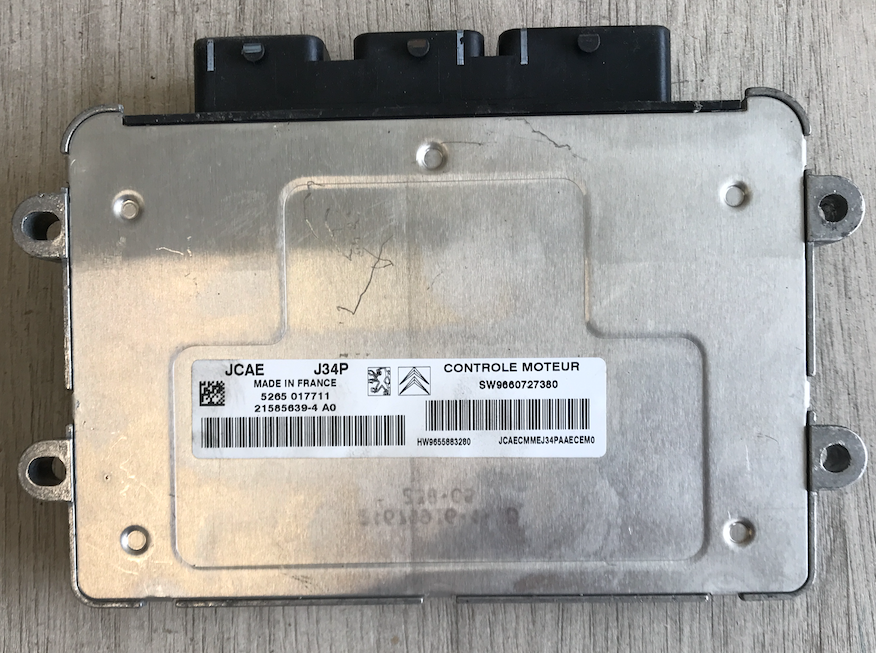 VALEO Engine ECU, J34P, 21585639-4 A0, SW9660727380, HW9655883280