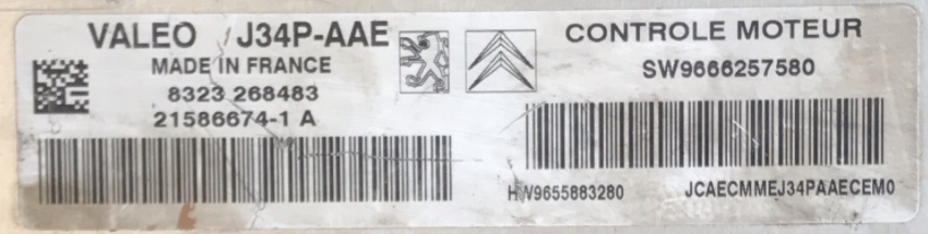 VALEO, J34P-AAE, 21566674-1 A, SW9666257580, HW9655883280