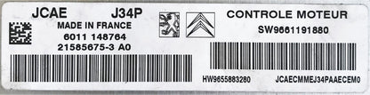 VALEO, J34P, 215856753A0, 21585675-3 A0, 6011148764, 6011 148764, SW9661191880, HW9655883280