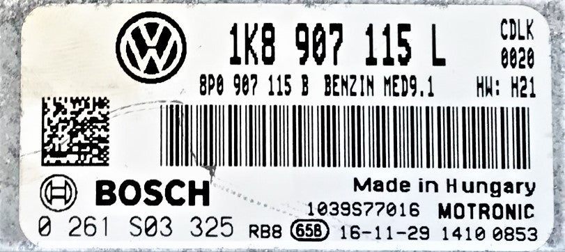 VW, 0261S03325, 0 261 S03 325, 1K8907115L, 1K8 907 115 L, MED9.1
