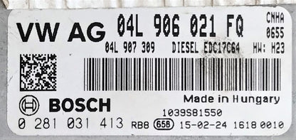 Volkswagen AG, 0281031413, 0 281 031 413, 04L907309, 04L 907 309, 04L906021FQ, 04L 906 021 FQ, EDC17C64