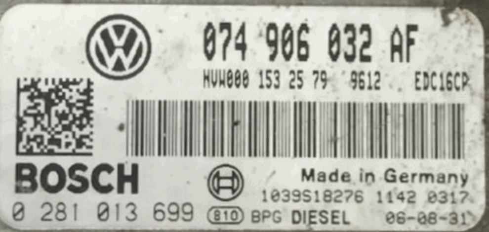 VW Crafter 30 2.5 TDI, 0281013699, 0 281 013 699, 074906032AF, 074 906 032 AF, EDC16CP