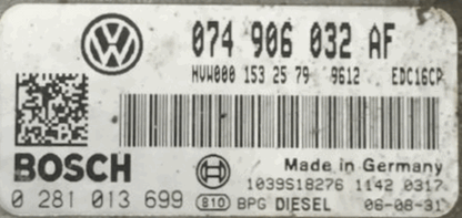 VW Crafter 30 2.5 TDI, 0281013699, 0 281 013 699, 074906032AF, 074 906 032 AF, EDC16CP