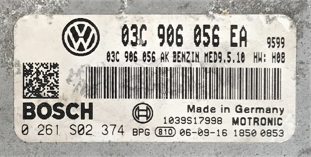 VW Eos 1.6 FSI, 0261S02374, 0 261 S02 374, 03C906056EA, 03C906056AK, 03C 906 056 AK, MED9.5.10