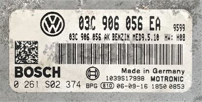 VW Eos 1.6 FSI, 0261S02374, 0 261 S02 374, 03C906056EA, 03C906056AK, 03C 906 056 AK, MED9.5.10