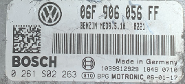 VW Golf, Jetta 2.0 FSI, 0261S02263, 0 261 S02 263, 06F906056FF, 06F 906 056 FF, MED9.5.10