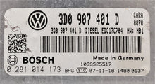 VW Phaeton 3.0 TDI, 0281014173, 0 281 014 173, 3D0907401D, 3D0 907 401 D, EDC17CP04
