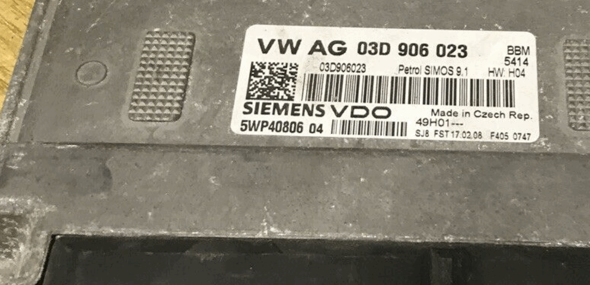 VW Polo, 03D906023, 03D 906 023, 5WP40806 04, 5WP4080604, SIMOS 9.1 
