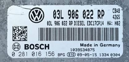 VW Tiguan 2.0 TDI, 0281016156, 0 281 016 156, 03L906022RP, 03L 906 022 RP, EDC17CP14