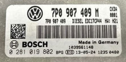 VW Touareg 4.2 TDI, 0281019802, 0 281 019 802, 7P0907409M, 7P0 907 409 M, 7P0907409, 7P0 907 409, EDC17CP44