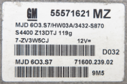 Vauxhall/Opel Engine ECU, 55571621, MJD 603.S7, MJD603.S7, 71600.239.02, MZ