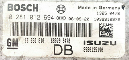 Vauxhall Astra 1.7 CDTi  0281012694  0 281 012 694  55560810  55 560 810  8980135190  DB