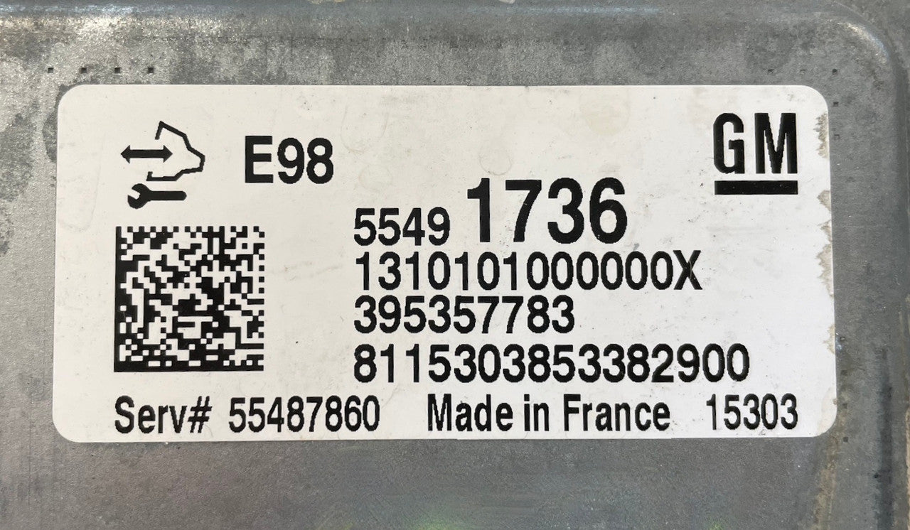 Vauxhall, Opel, 55491736, 1310101000000X, 395357783, 55487860, E98