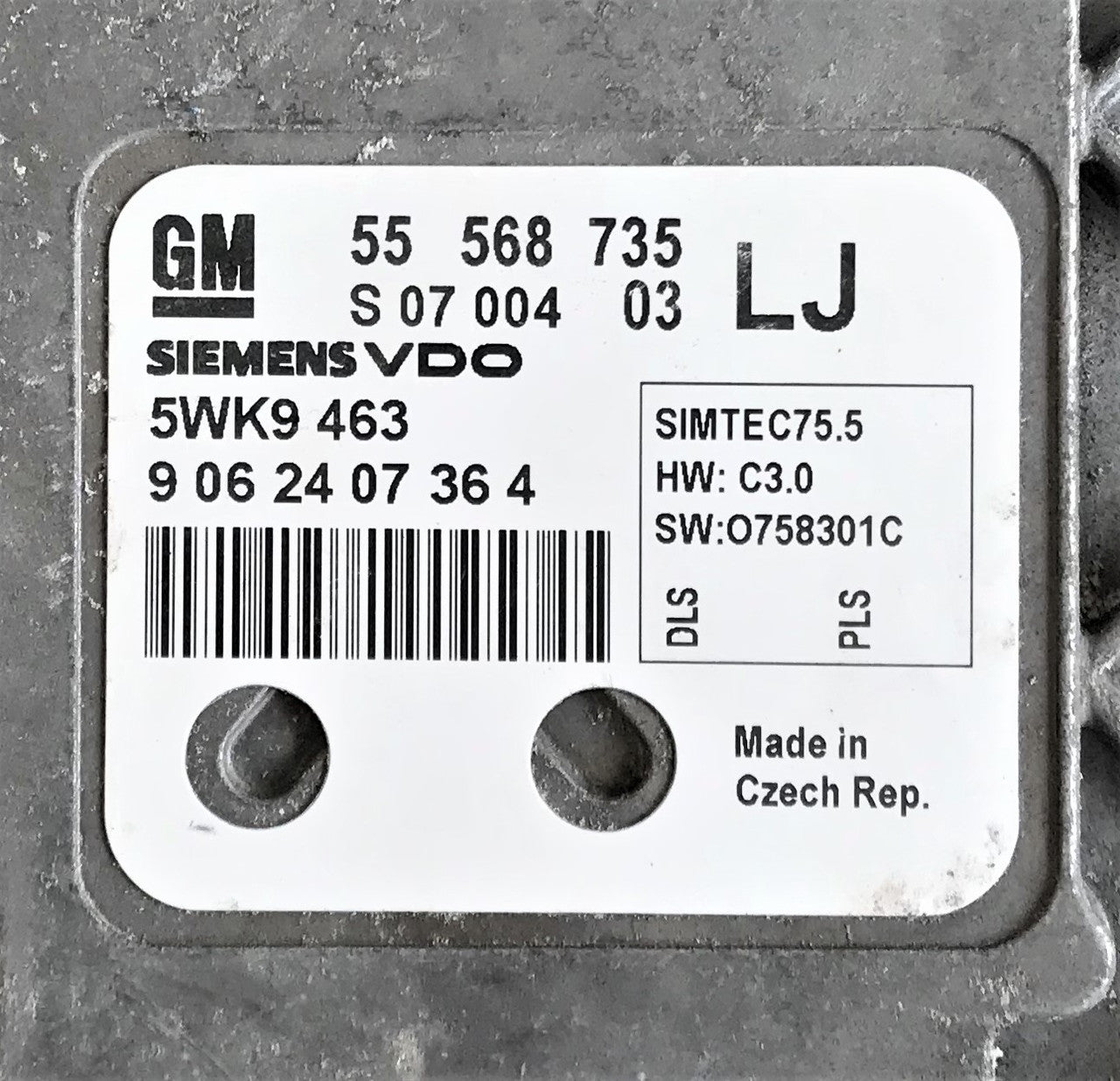 Vauxhall, Opel Astra 1.6L, 55568735, 55 568 735, S0700403, S 07 004 03, 5WK9 463, 5WK9463, SIMTEC 75.5, LJ