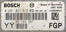 Vauxhall Vectra 1.9CDTi, 0281011915, 0 281 011 915, 55193967, 55 193 967, YY