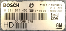 Vauxhall Zafira 1.9CDTi, 0281014452, 0 281 014 452, 55566279, 55 566 279