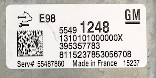 55491248, 1310101000000X, 395357783, 55487860, E98