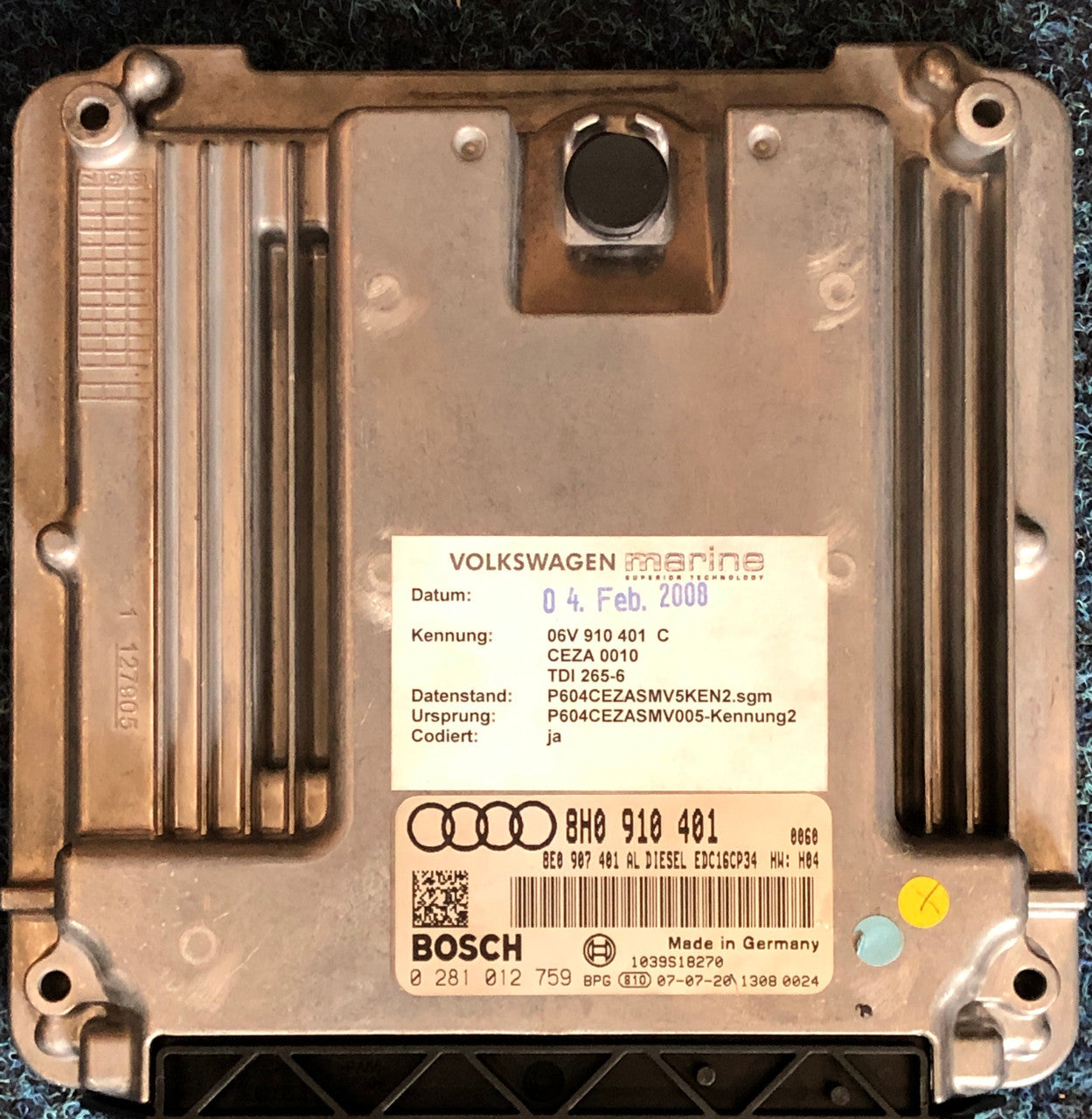 Volkswagen Marine, 0281012759, 0 281 012 759, 8H0910401, 8H0 910 401, 8E0907401AL, 8E0 907 401 AL, 06V910401C, 06V 910 401 C