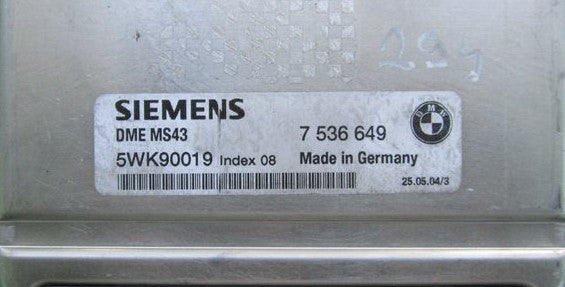 Plug & Play Siemens Engine ECU, BMW 325i, 7536649, 7 536 649, 5WK90019, Index 08, DME MS43