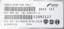 Plug & Play FPT Engine ECU, Fiat, MJD9DF.D1, BC0161157C, BC.0161157.C, 52092127, HW000
