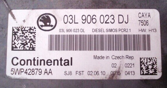Plug & Play Continental Engine ECU, Skoda, 03L906023DJ, 03L 906 023 DJ, 5WP42879AA, 5WP42879 AA, DIESEL SIMOS PCR2.1