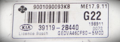 Plug & Play Engine ECU, Kia, 9001090093KB, 391192B440, 39119-2B440, G22, ME17.9.11