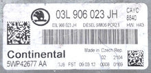 Skoda Superb 1.6D, 03L906023JH, 03L 906 023 JH, 5WP42677AA, 5WP42677 AA, DIESEL SIMOS PCR2.1