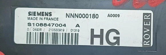 Plug & Play Siemens Engine ECU, Land Rover Freelander 2.5 V6, S108847004 A, NNN000180, HG