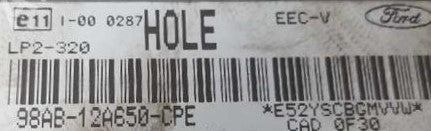 Plug & Play Visteon Engine ECU, Ford Focus MK1, 98AB-12A650-CPE, LP2-320, HOLE